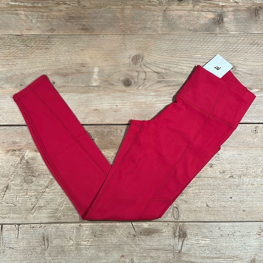 NWT- Fabletics PureLuxe HW Pocket Full length Leggings -HOLLY BERRY (27”) New !! - Picture 2 of 11